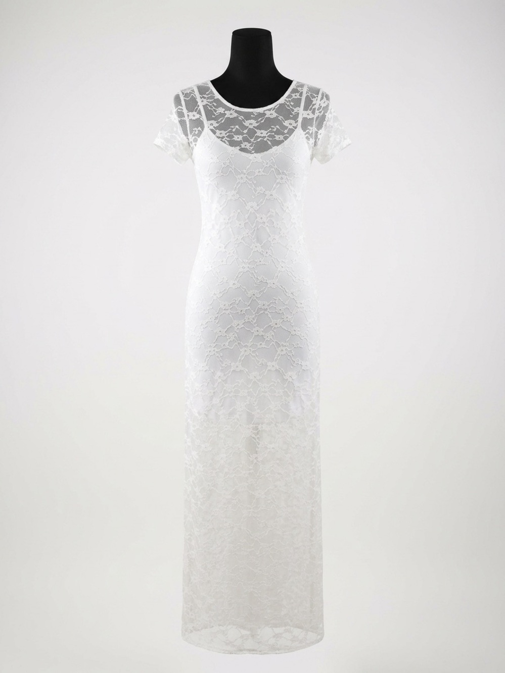 White Lace Maxi Dress - Women